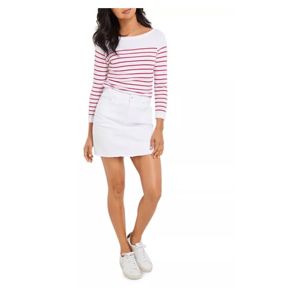Vineyard Vines Delaney Denim Skirt White Cap Mini‎ Y2K Size 26 NWT